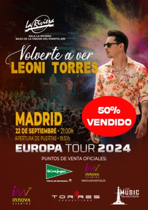 Concierto Leoni Torres Madrid 22 septiembre, Concierto Leoni Torres en Madrid 22 septiembre