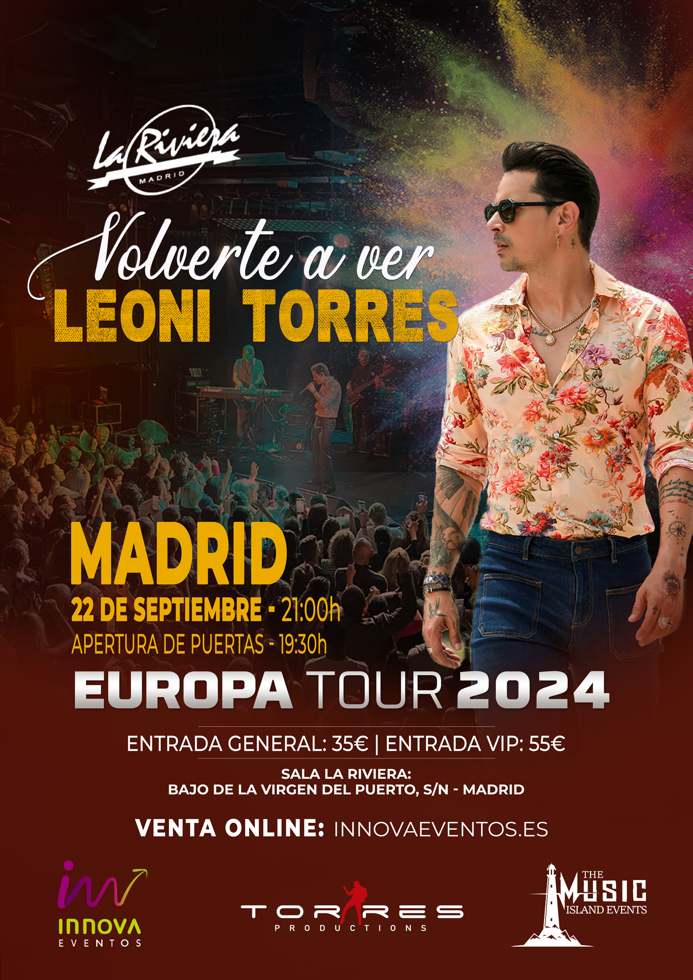 Leoni Torres Madrid – Entrada VIP – 22/09/2024