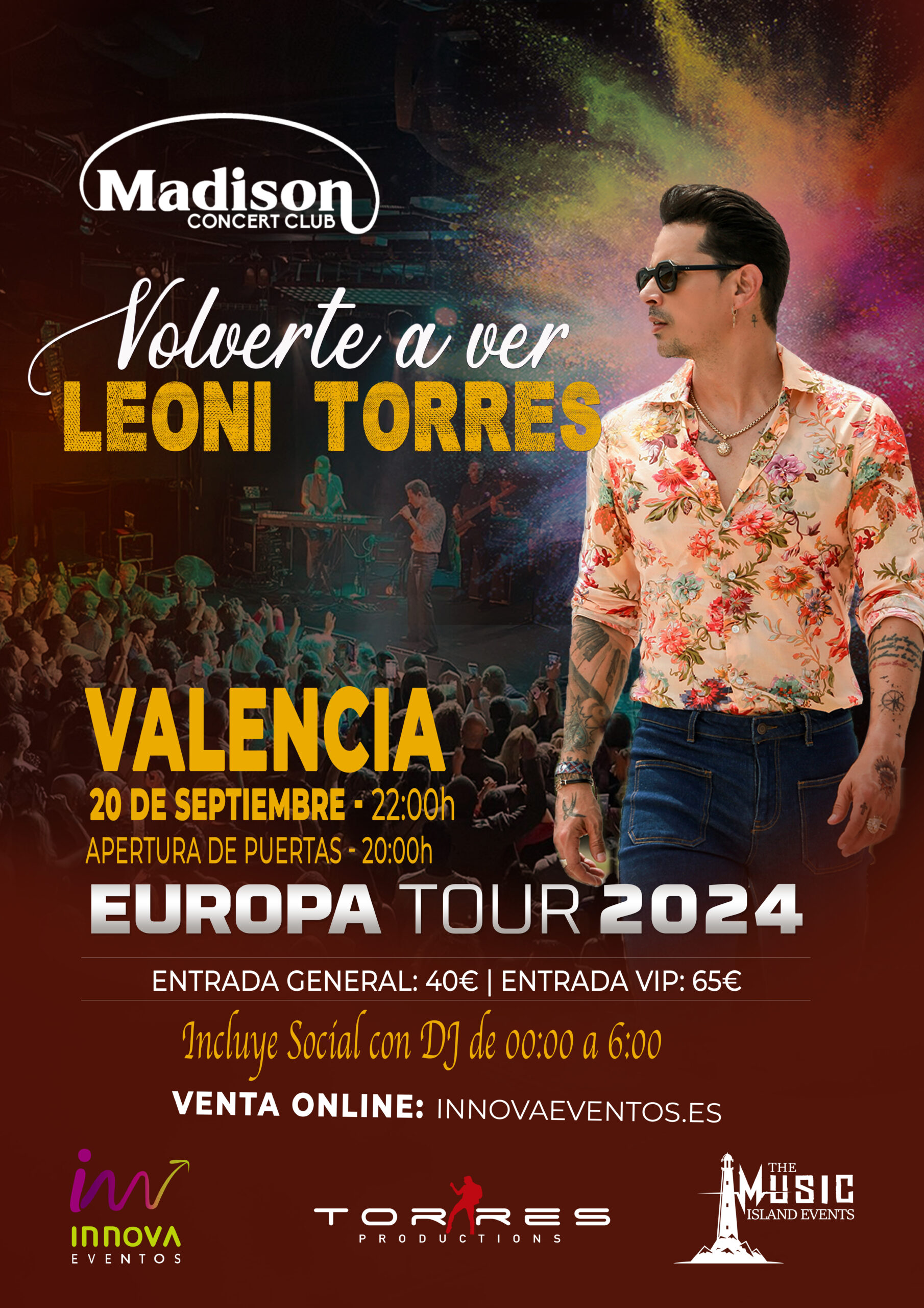 Leoni Torres Valencia – Entrada VIP – 20/09/2024
