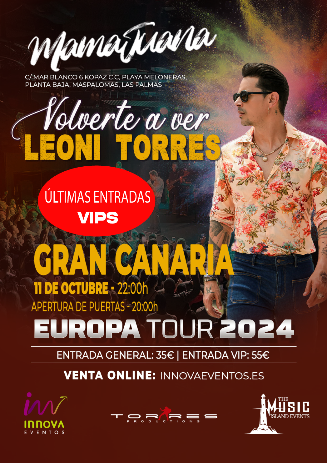 Leoni Torres Gran Canaria – Entrada VIP – 11/10/2024