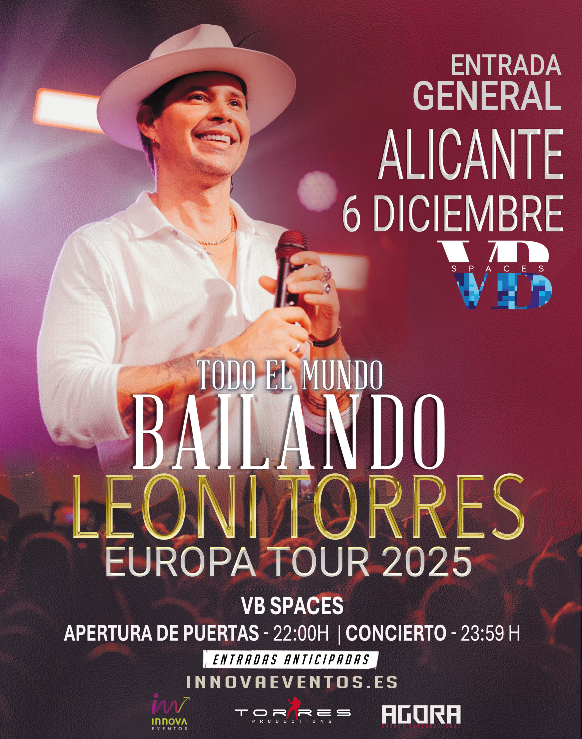 Leoni Torres en Alicante – 6 de diciembre (entrada general)