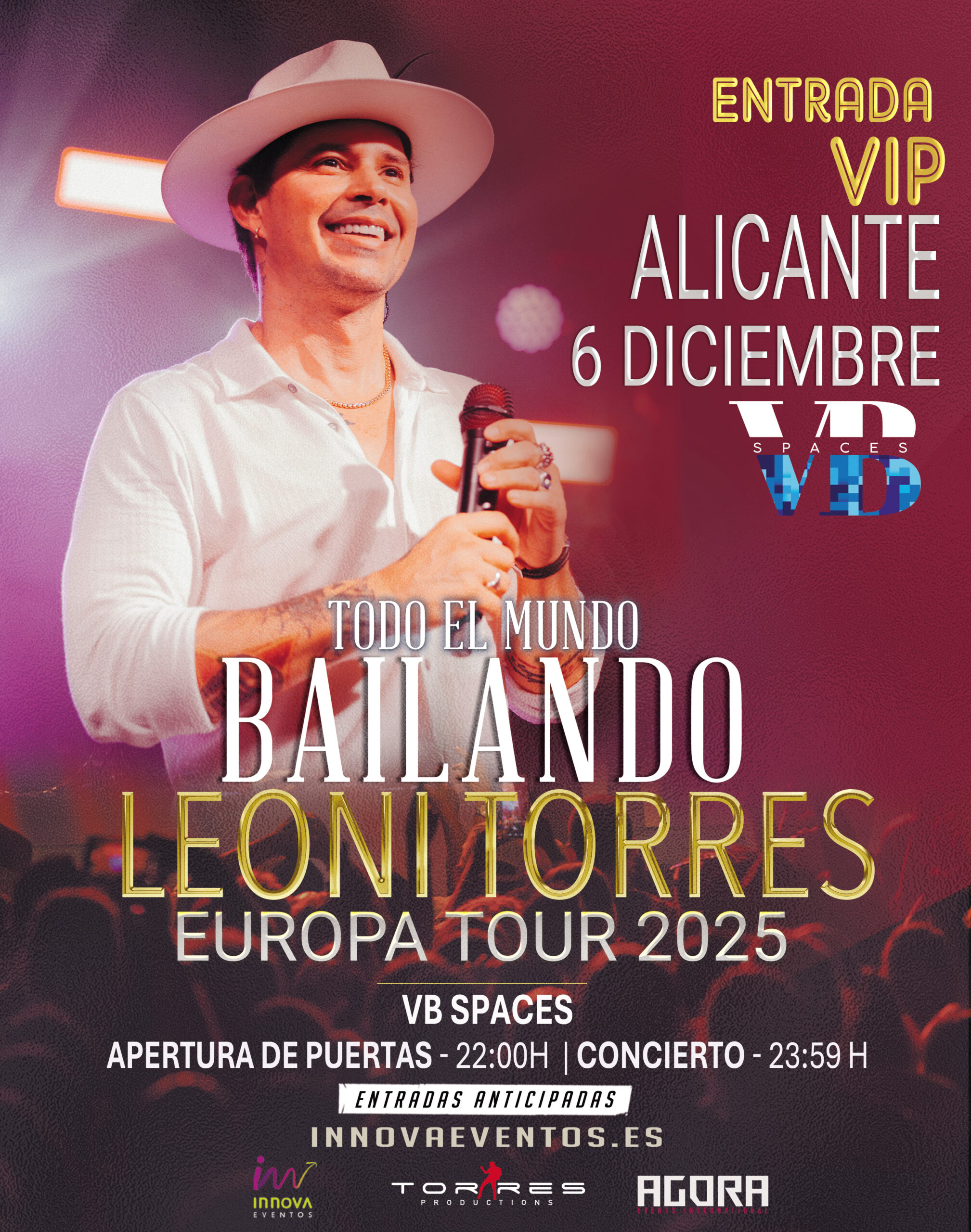 Leoni Torres Alicante – 6 de diciembre (entrada VIP)